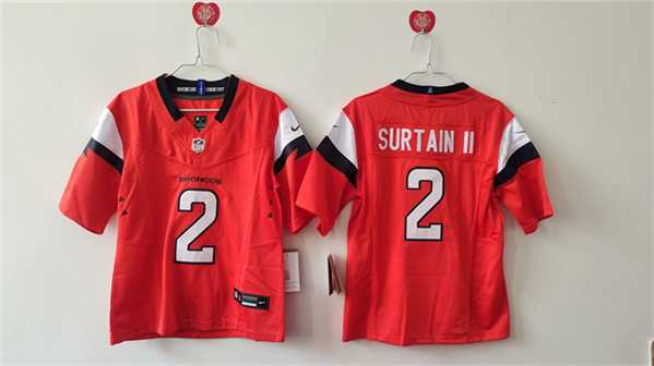 Women%27s Denver Broncos #2 Pat Surtain II Orange 2024 F.U.S.E. Vapor Stitched Jersey